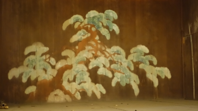 岡崎神社夜景　松の絵
